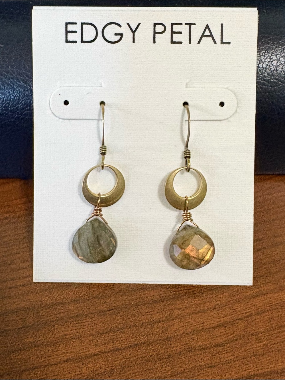 Edgy Petal Gold & Apatite Drop Earrings